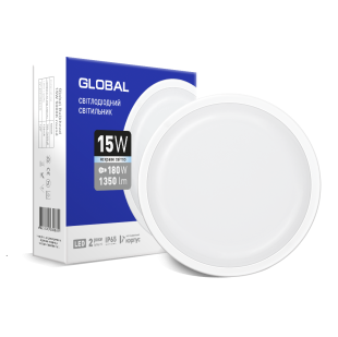Антивандальный светильник GLOBAL 15W 5000K (IP65) для ЖКХ круг
