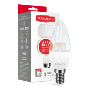 LED лампа MAXUS C37 CL-C 4W теплый свет E14 (1-LED-5313)
