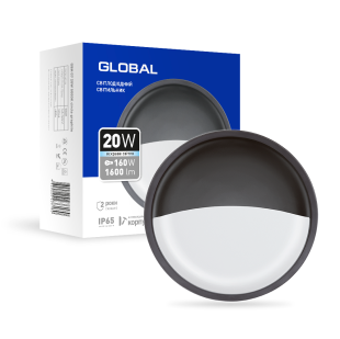Антивандальный LED-светильник GLOBAL GBH 07 20W 5000K графит (круг)