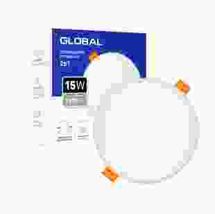 Точечный врезной-накладной LED-светильник GLOBAL SP 2in1 15W, 4100K (круг)