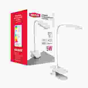 Светодиодная настольная лампа на клипсе с аккумулятором MAXUS Desk Lamp 5W 5000K WH CLIP Battery