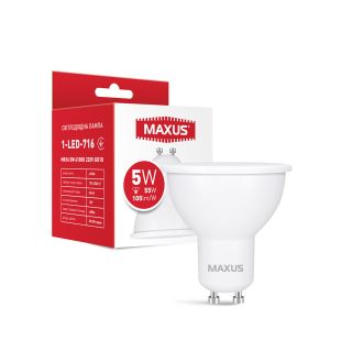 Лампа світлодіодна MAXUS 1-LED-716 MR16 5W 4100K 220V GU10