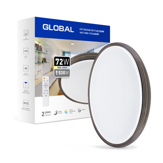 Функціональний настінно-стельовий світильник GLOBAL Functional Light 72W 3000-6500K 02-C