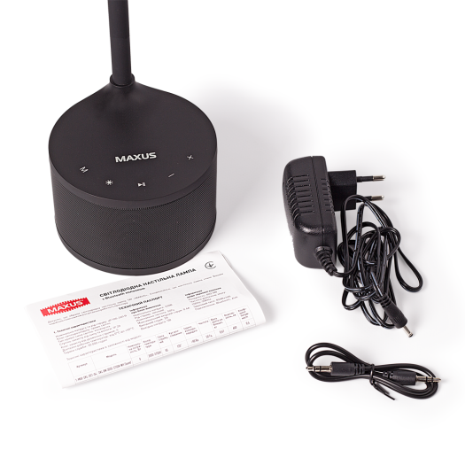 Умная лампа MAXUS DKL 8W (звук, USB, димминг, температура) черная