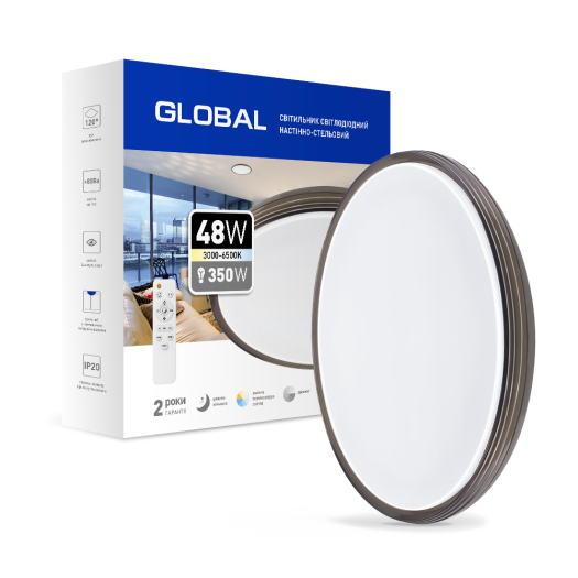 Функціональний настінно-стельовий світильник GLOBAL Functional Light 48W 3000-6500K 02-C