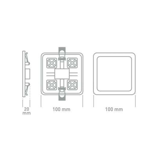 LED-светильник точечный встраиваемый GLOBAL SP adjustable 6W, 3000K (квадрат)