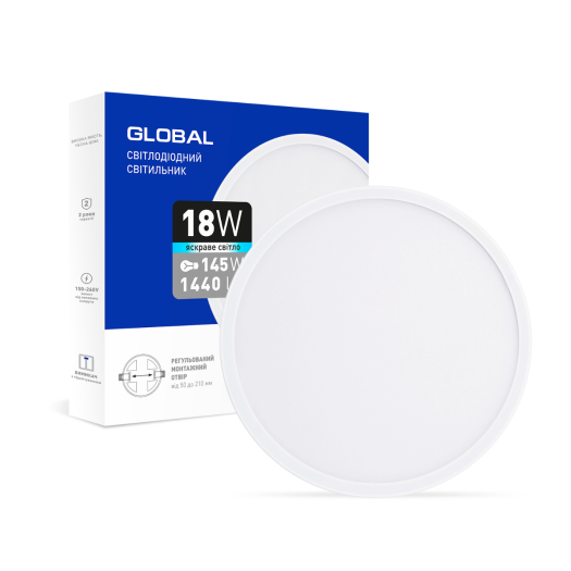 LED-світильник точковий врізний GLOBAL SP adjustable 18W, 4100K (коло)