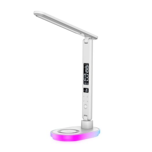 Светодиодная настольная лампа с беспроводной зарядкой Intelite Desk Lamp 24W WH RGB Wireless Calendar