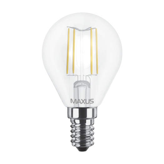 Лампа світлодіодна філаментна MAXUS G45 4W яскраве світло E14 (1-LED-548-01)