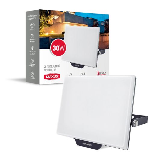 Прожектор світлодіодний MAXUS 30W 5000K IP65 PL