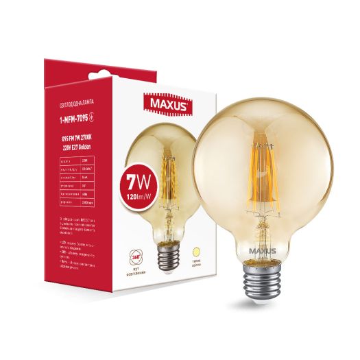 Лампа світлодіодна G95 FM 7W 2700K 220V E27 Golden