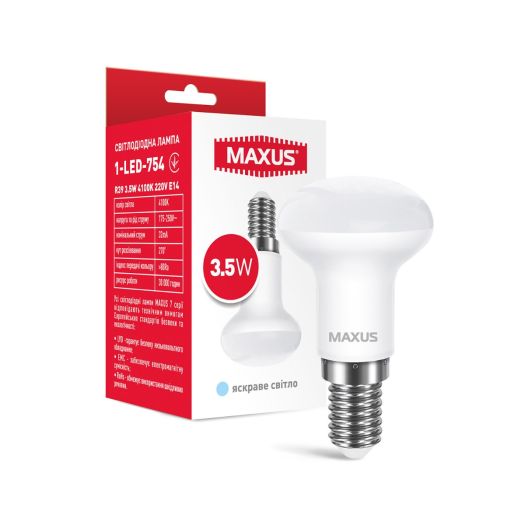 Лампа светодиодная MAXUS R39 3,5W 4100K 220V E14