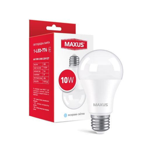 Лампа світлодіодна MAXUS 1-LED-776 A60 10W 4100K 220V E27