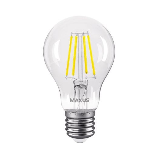 Лампа светодиодная филаментная MAXUS A60 FM 8W 4100K 220V E27 Clear