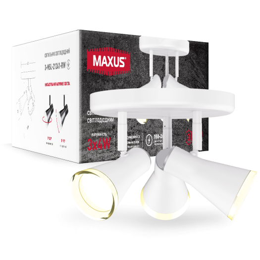 Спот світильник на 3 лампи MAXUS MSL-02R 3x4W 4100K білий
