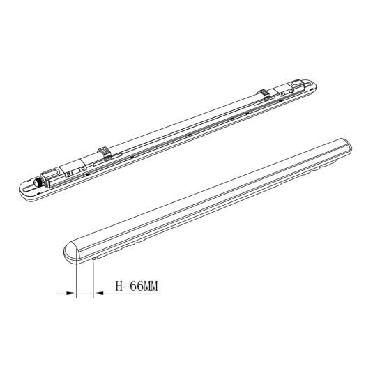 Лінійний світильник Maxus assistance LINE BASIC PL 600mm 20W 5000K IP65 Gray