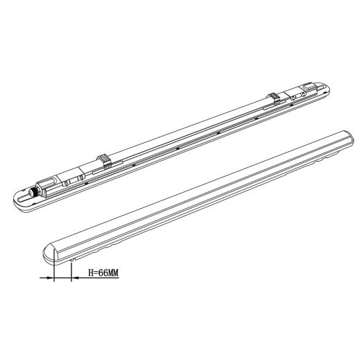 Линейный светильник Maxus assistance LINE BASIC PL 15-505 IP65 Gray