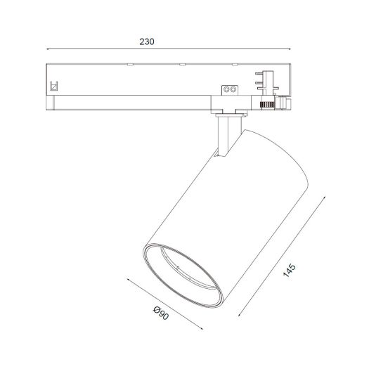 Трековий світильник Maxus assistance Track light C 36W 90CRI 4000K 24DEG 3-Phase Black