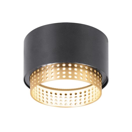 Світильник точковий накладний-врізний без лампи MAXUS Design Downlight Base GX53 Black Golden 2in1