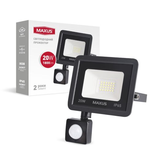 Прожектор MAXUS FL-04 20W 5000K sensor